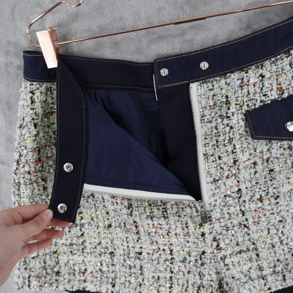 Cinq a Sept Anya Bouclé Zoe Tweed Shorts Womens 12 Multi Old Money Classic NWT